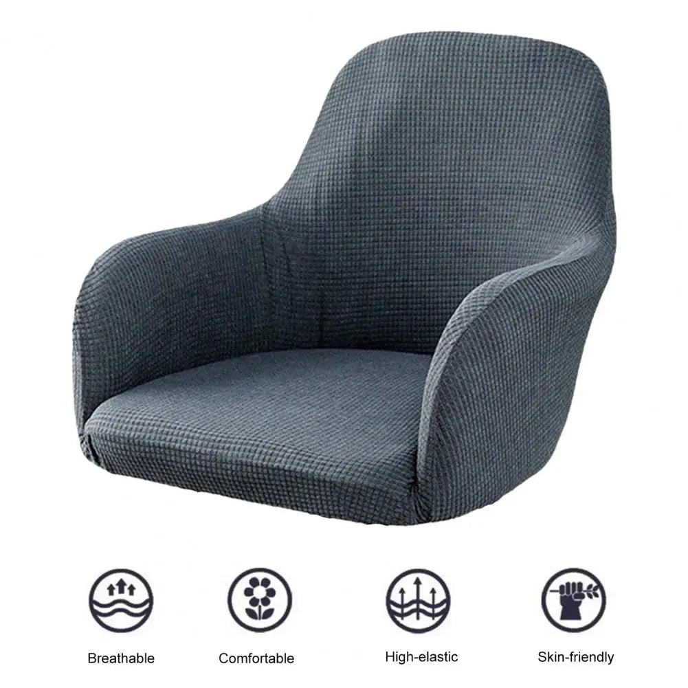 Dining Chair Cover Stretch Wedding Chair Protector Elastic Chair Cover Non-fading Solid Color Slipcover Soft Wear for Curved