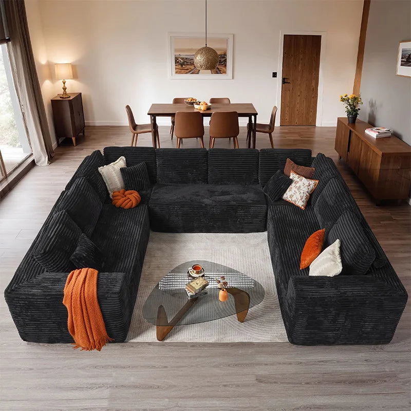 Modern Home Furniture Big Household Compression Sofa Bed L-Shape Corner Combination Three-Seater Vacuum Compression Couch Set