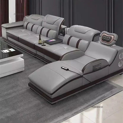 Modern Artificial Leather Living Room Sofa Combination Luxury Chaise Longue High-end Sofas Living Room Furniture