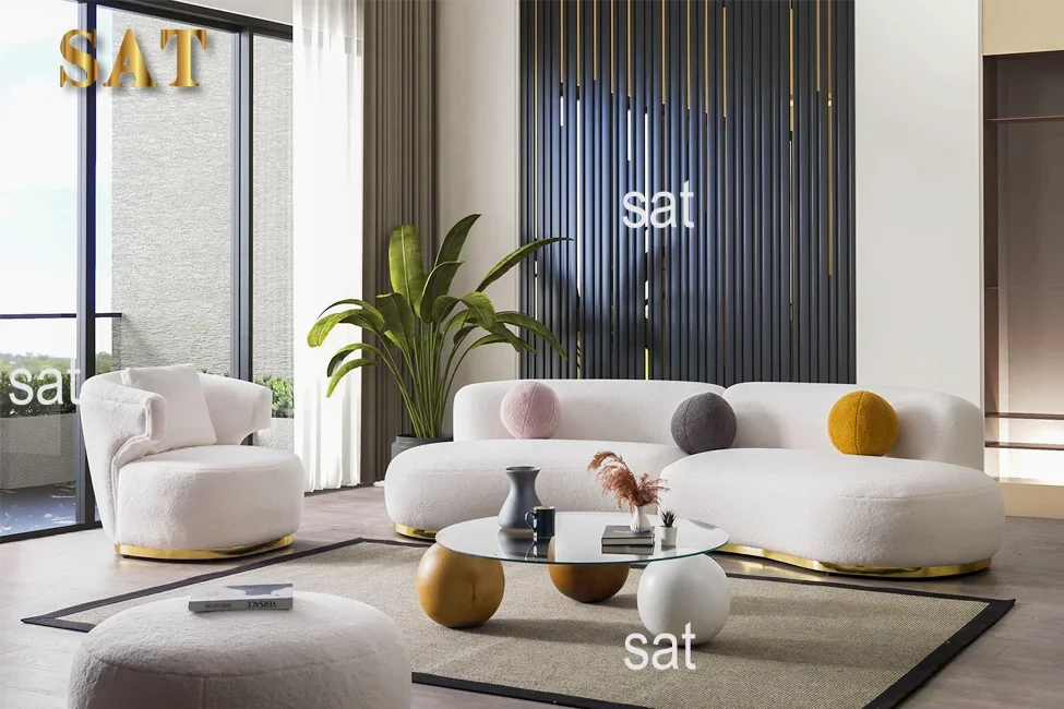 -Modern Luxury Living Room Sofa Set Family Office Furniture Sofa Villa Apartment Living Room Furniture