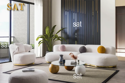 -Modern Luxury Living Room Sofa Set Family Office Furniture Sofa Villa Apartment Living Room Furniture