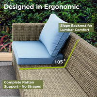 8 Pieces Patio Furniture Sets with Metal Top Coffee Table,All Weather Wicker Rattan Sectional Sofa