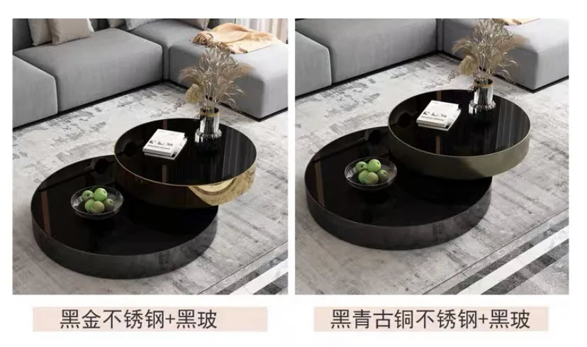 Italian Luxury Rotating Coffee Tables Modern Minimalist Living Room Extension Coffee Table Creative Design Home Furniture FYCT