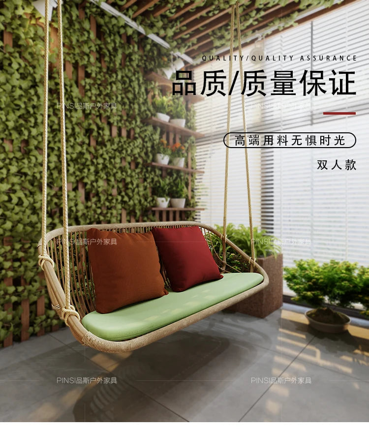 MJY hanging basket rattan chair single double swing sofa indoor cradle ceiling rattan chair