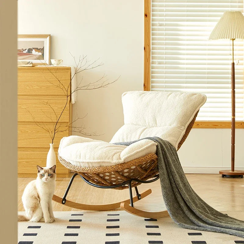 AA  Rocking Chair Adult Recliner Home Lazy Leisure Chair Single-Seat Sofa Chair