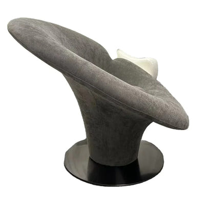 #y Elegant Accent Casual Black  Leather Lounge Chairs Single Sitting Room Arm Chair Living Room steel Flower fiberglass Armchair