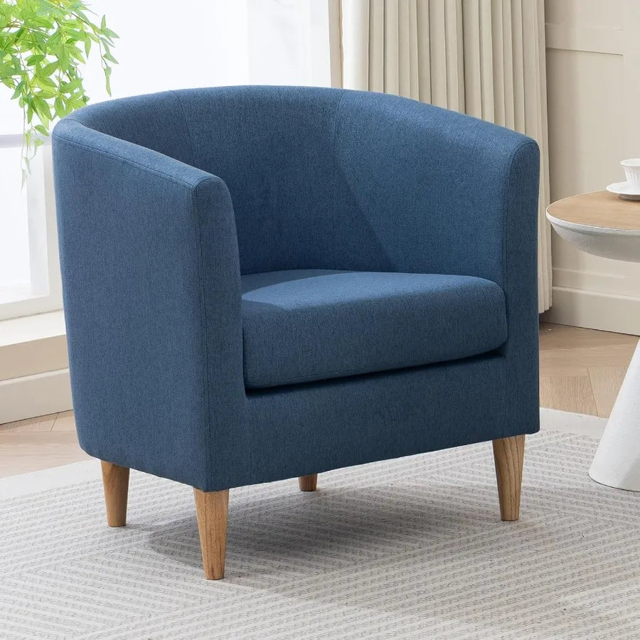 Modern Comfy Accent Barrel Chair with Armrest for Living Room Bedroom Reception Room or Cafe Soft Padded Design for Cozy Readin