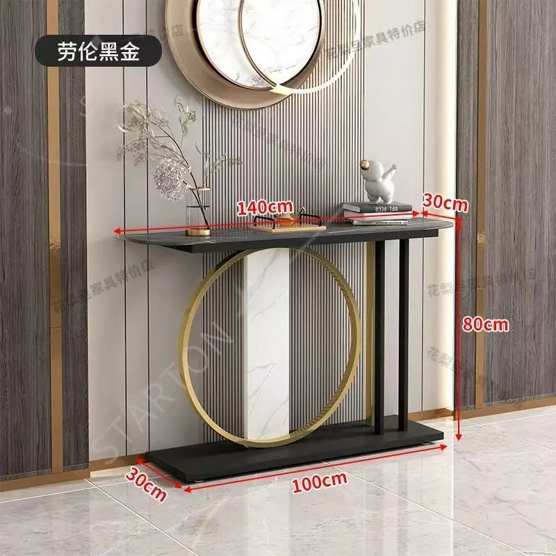 Gold Console Table Industrial Hallway  for Entryway  43 Inch Entryway Tables Narrow Sofa Table for Living Room