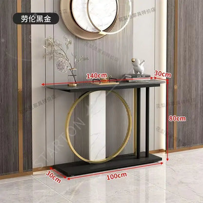 Gold Console Table Industrial Hallway  for Entryway  43 Inch Entryway Tables Narrow Sofa Table for Living Room