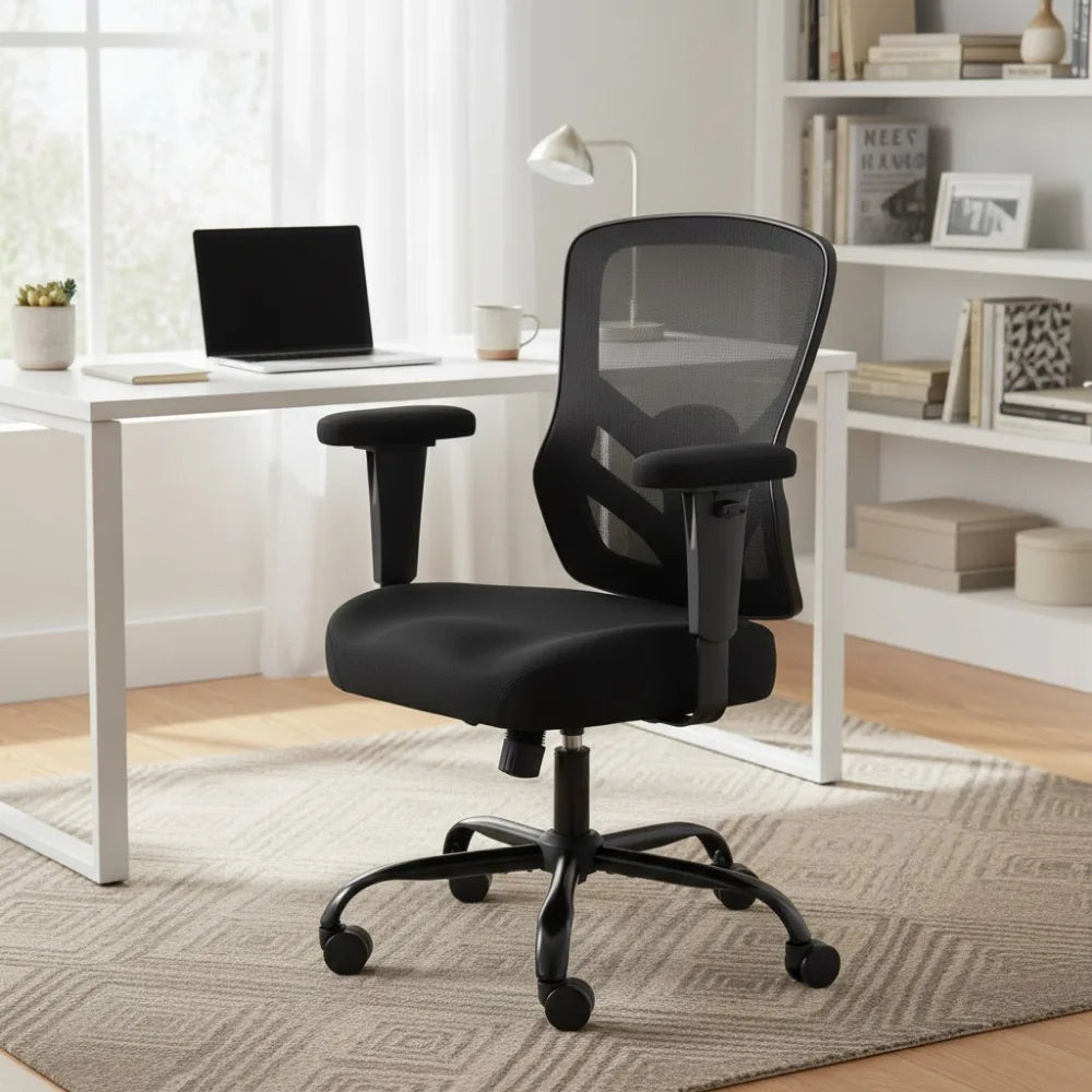 Ergonomic Office Chair with Adjustable Lumbar Support, Breathable Mesh Design, and Swivel Function for Home Office Use