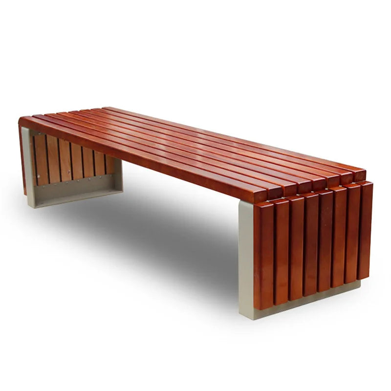 Mobilier d'extérieur, siège de banc sans dossier en bois frais, siège extérieur de parc, banc de Patio de jardin public sans dossier