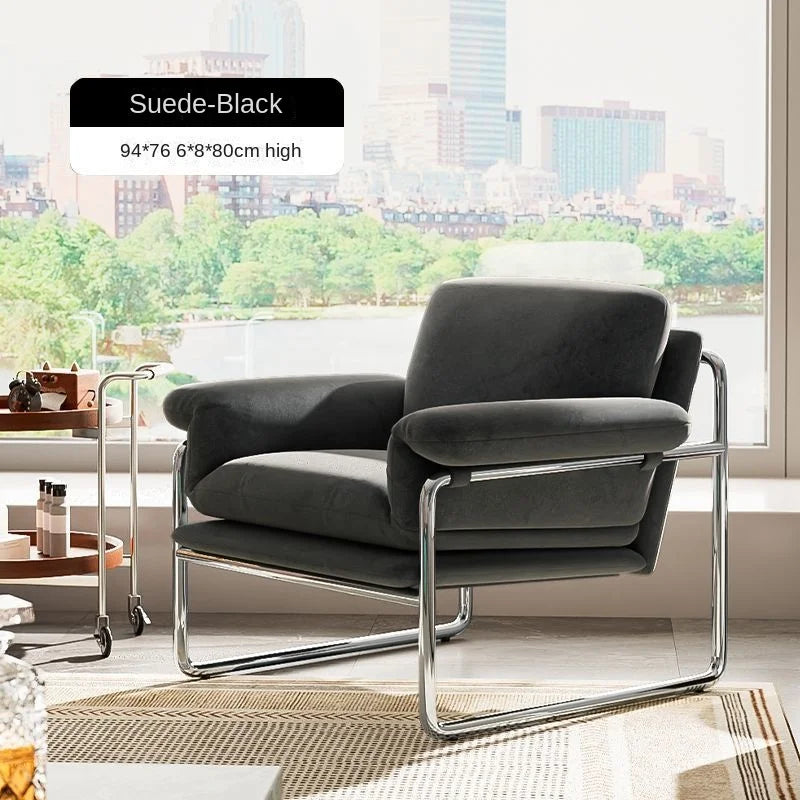 Bauhaus Antique Style Stainless Steel Designer Sofa Chair Living Room Home Balcony Leisure Recliner Negotiation Chair