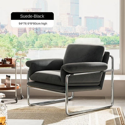 Bauhaus Antique Style Stainless Steel Designer Sofa Chair Living Room Home Balcony Leisure Recliner Negotiation Chair