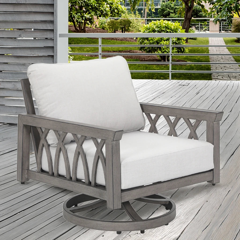 360 swivel chair for living room, family bar, swimming pool and dining room, aluminum garden sofa with cloth cushion