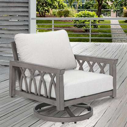 360 swivel chair for living room, family bar, swimming pool and dining room, aluminum garden sofa with cloth cushion