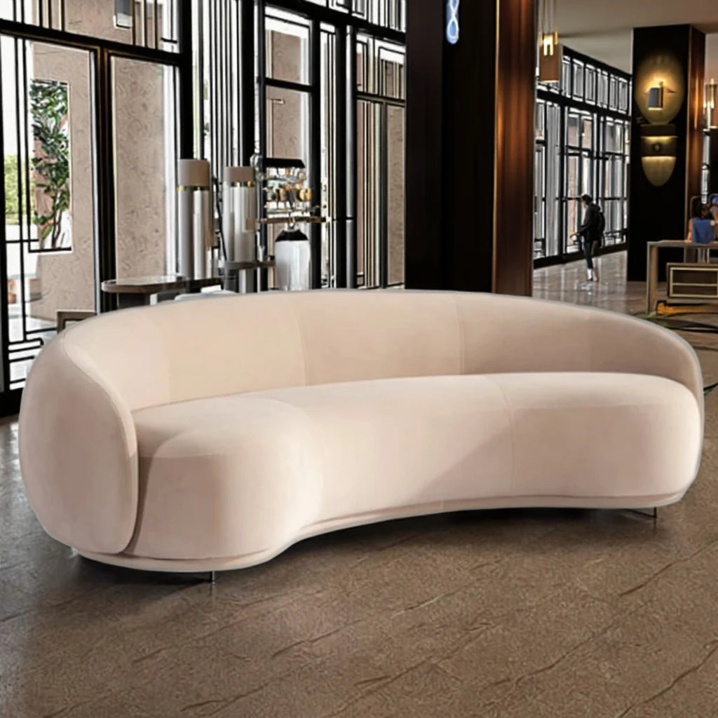 Custom Tufted Curved Sectional Sofa Set Individual Matrimonial Furniture for Hotels Wood Stylish Sofa Bed for Hall Sofas