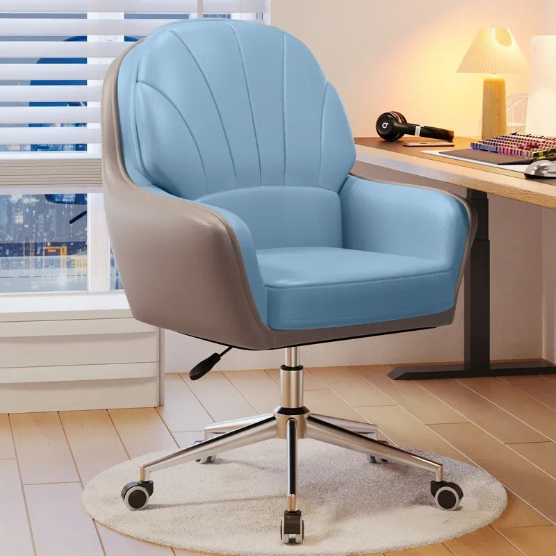 Metal Cute Vanity Makeup Chair for Girls Rotating Lift Backrest Computer Chair for Bedroom Dorm Home Office Desk