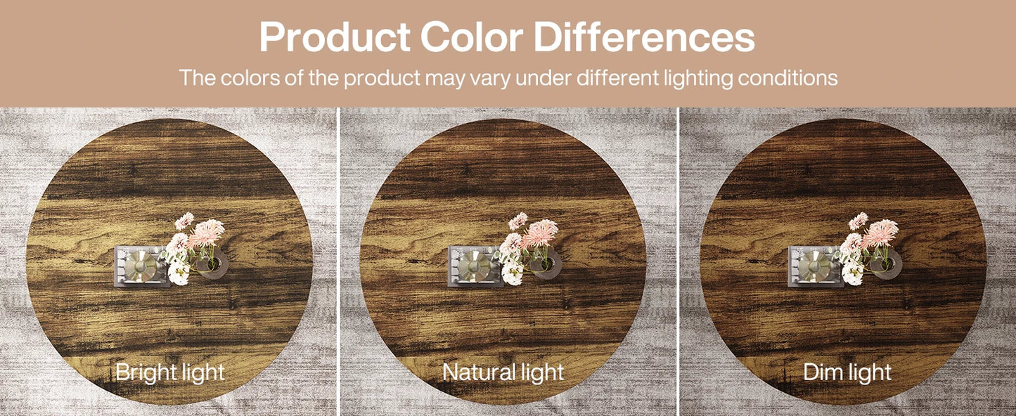 Tribesigns 31.7" Round Coffee Table, Industrial 2-Tier Circle Coffee Table with Storage Shelves, Modern Wooden Sofa Side Table