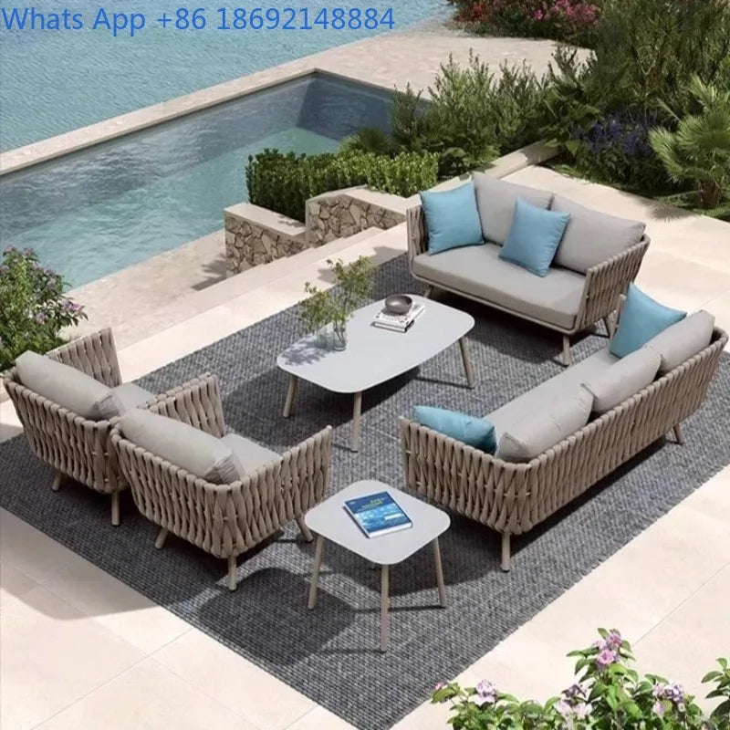 Outdoor Sofa Courtyard Outdoor Garden Terrace Balcony casual Sofa Rattan Woven Rattan Chair Furniture Combination