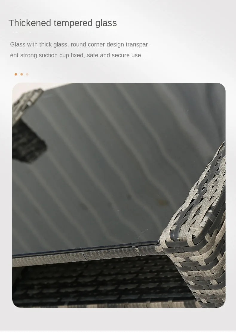 Cheap High Quality PE Rattan Sofa Set with Table for Outdoor Garden Resort Hotel Entertainment Party