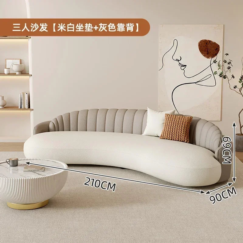 Curved Velvet Couches Modern Lounge Comfortable Nordic Puffs Sofa Luxury Designer Solid Wood Sofas Para El Hogar Home Furniture