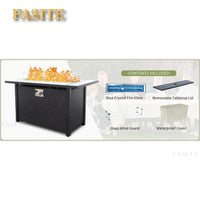 Garden Furniture Set 7 Piece, Patio Couch Sets Chair, PE Rattan Sectional with 45" Fire Pit Table, Garden Furniture Set