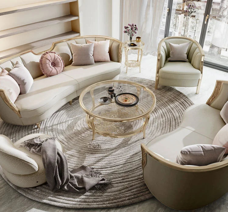 mz- Modern Modular Sectional Sofa Luxury Gold Sofa Set Furniture American Curved Upholstery Living Room Sofas for Home Hotel~