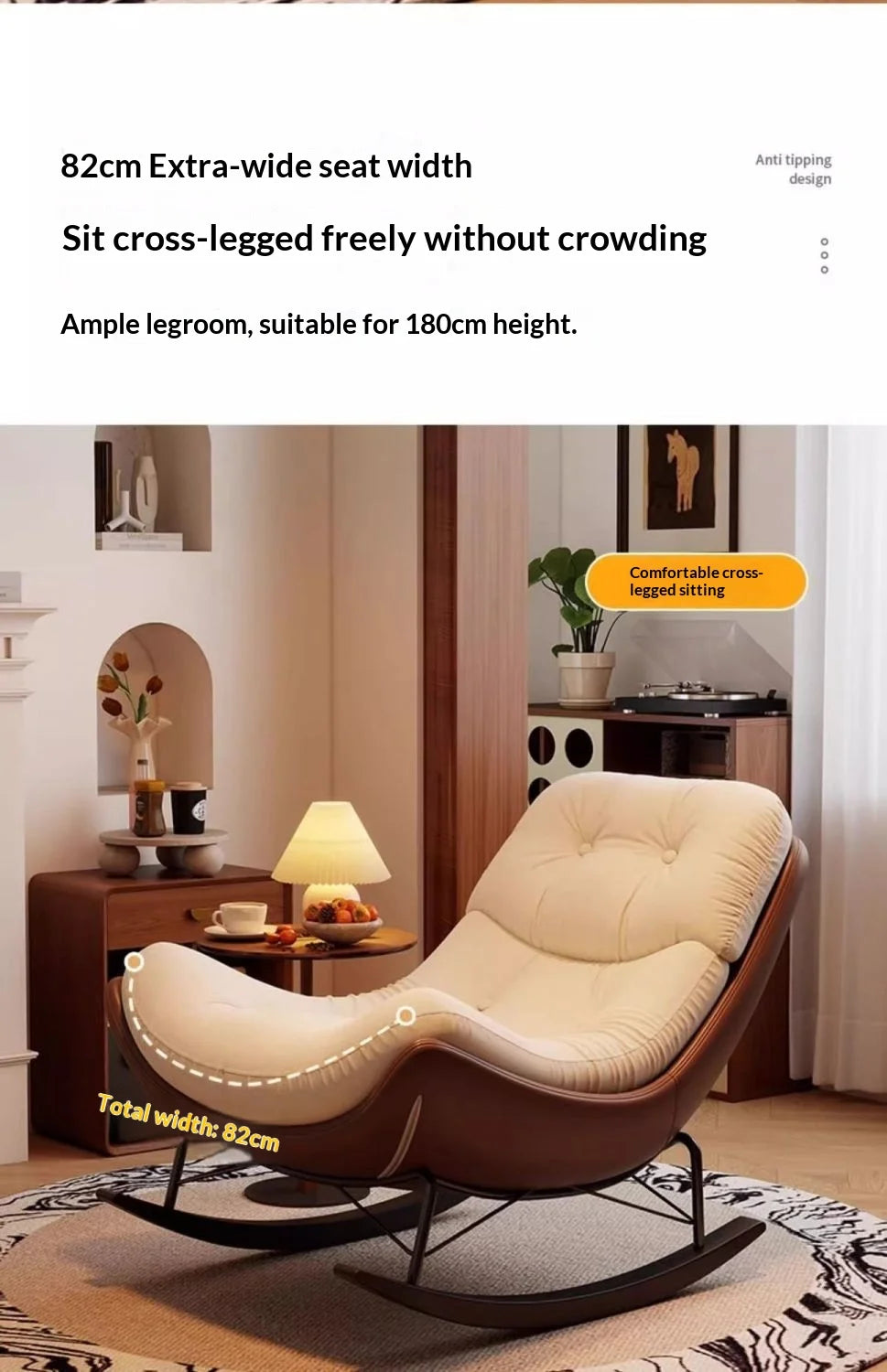 Rocking Recliner Chair Adult Lazy Lounge Chair Relaxing Armchair Luxury Designer Balcony Living Room Zero Gravity Chair Home Use