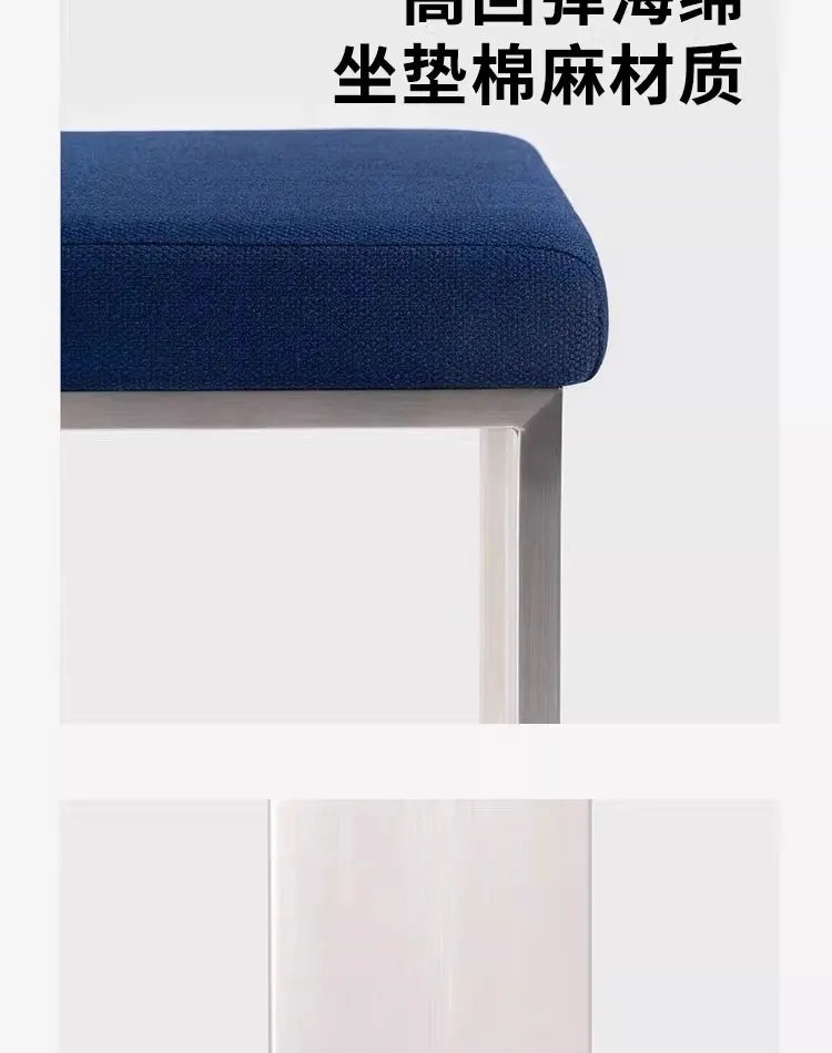 European Style Light luxury Retro Home Use Stainless Steel Dining Chair Advanced Design Living Room Bedroom Leisure Single Chair