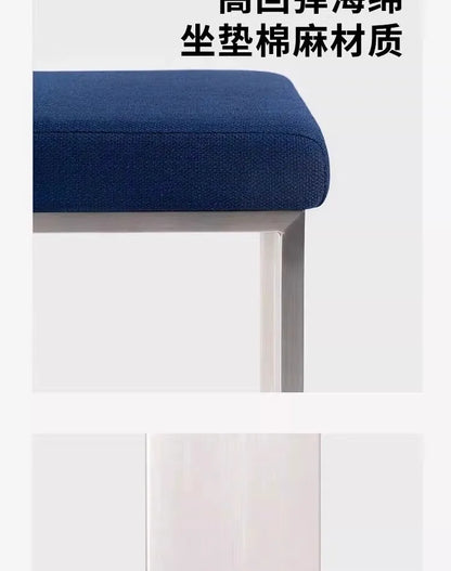 European Style Light luxury Retro Home Use Stainless Steel Dining Chair Advanced Design Living Room Bedroom Leisure Single Chair