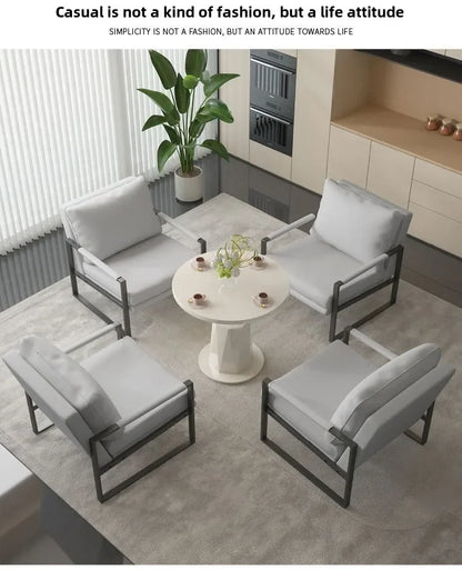 Nordic lazy sofa light luxury sales single wrought iron leisure chair balcony negotiation bedroom living room minimalist sofa