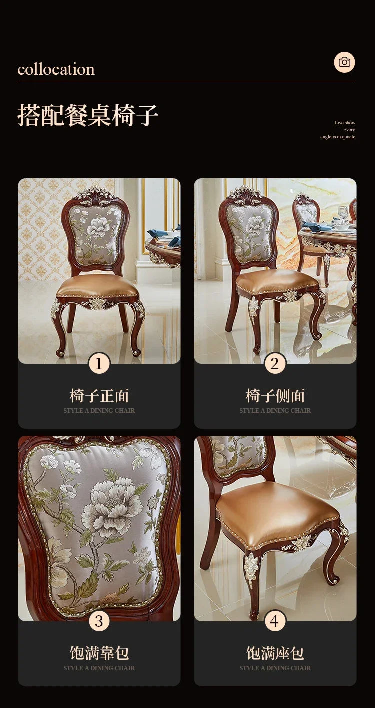 European dining table and chair combination villa household high-end small apartment dining tableT