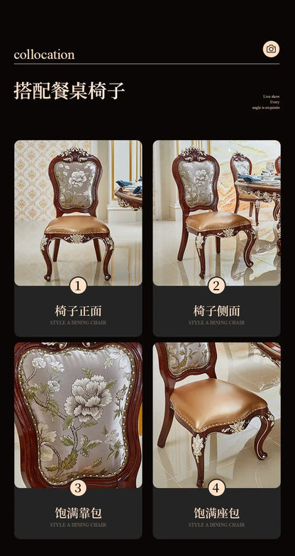 European dining table and chair combination villa household high-end small apartment dining tableT