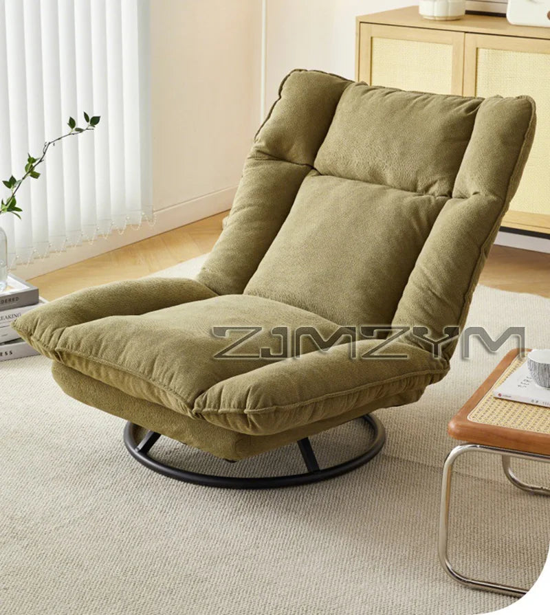 360° Rotation Fabric Rotating Sofa Chair for Living Room Balcony with Adjustable Backrest Lazy Sofa Leisure Chairs