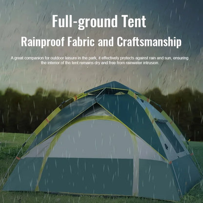 1-3/3-4 Persons Full Season Tent - Automatic Instant Setup Camping Tent - Equipped With Double Doors And Mesh Windows, Windpr