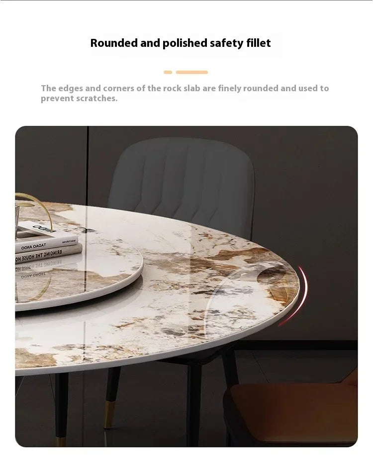 Round Sliding Table Luxury Table Stainless Steel Kitchen Islands Transparent Mesa Comedor Garden Furniture Sliding Dining Wash