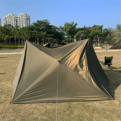 19 Hang Point Tarp Waterpoof Survival Bushcraft Sun Shelter Beach Shade Tent Outdoor Canopy Backpacking Tourist Awning 4x4 3x3m