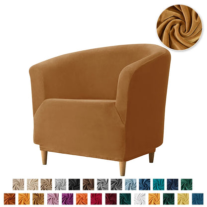 Velvet Tub Cover Chair Jacquard Single Seat Sofa Slipcover 1 Seate Living Room  Furniture Couch Washable Club Armchair Cover