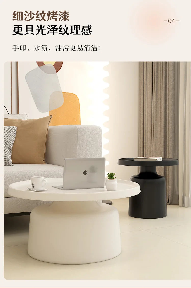 Cream Apartment Nordic Coffee Table Living Room Small Apartment Simple Internet Celebrity Wrought Iron Modern Round Ma