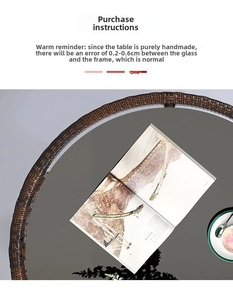 Balcony courtyard leisure table and chair combination rattan chair three piece set tea imitation rattan chair tea table