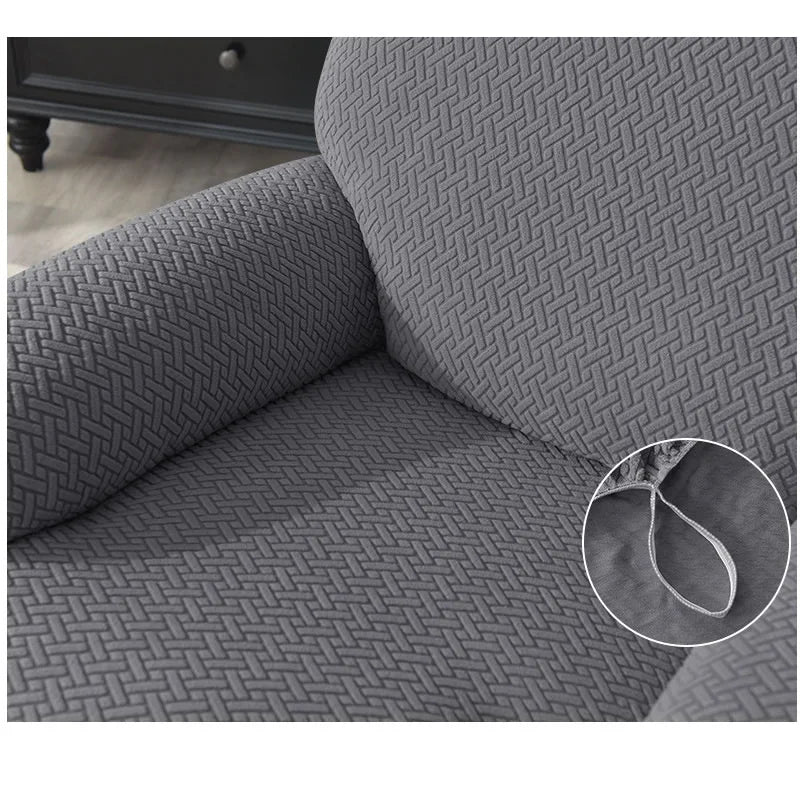 1/2/3 Seater Recliner Sofa Cover Jacquard Solid Color Stretch Couch Coushion Solid Color Sofa Slipcover for Living Room Home