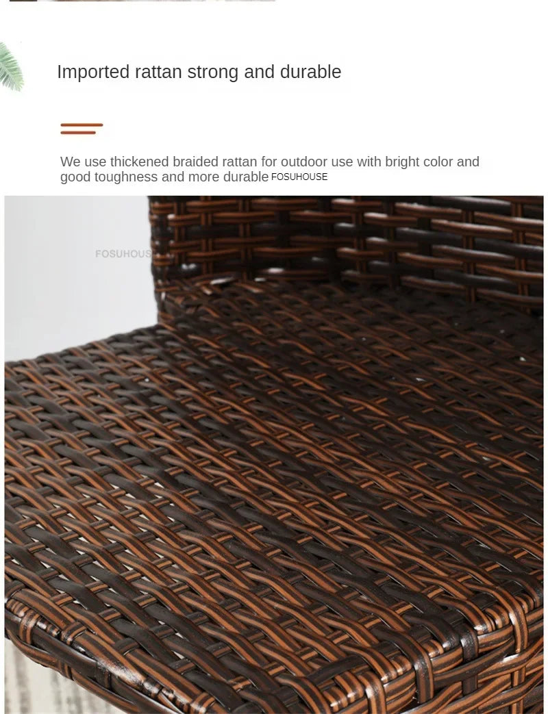 European Rattan Garden Furniture Sets Home Balcony Patio Furniture Creative Open-air Garden Furniture Combination Outdoor Set F