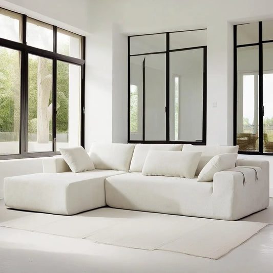 108" Modular Sectional Sofa Couches for Living Room,Modern Chenille L-Shaped Sofa with Chaise,Deep Seat Comfy Cloud Couch