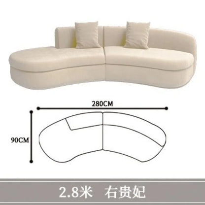 Curved sofa living room, light luxury, modern Internet celebrity hotel, beauty salon, lobby lounge area, reception of guests