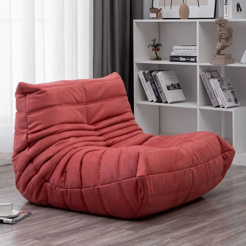 Single sofa living room bedroom lazy fabric leather leisure chair small apartment cream wind