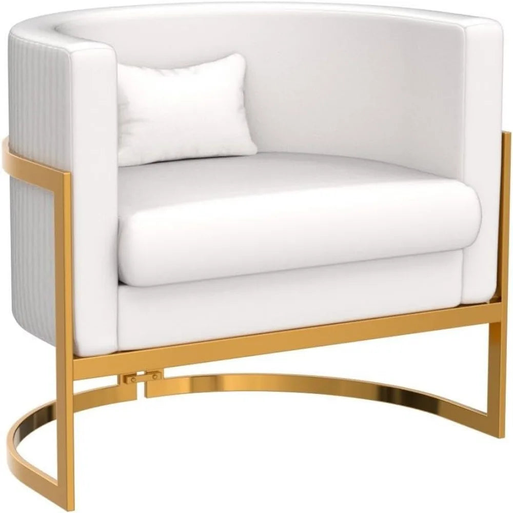 Upholstered Velvet Accent Chair Barrel Chairs Modern Living Room Armchair, Mid Century Lounge Chairs Sofa Tub Bucket Club Chair