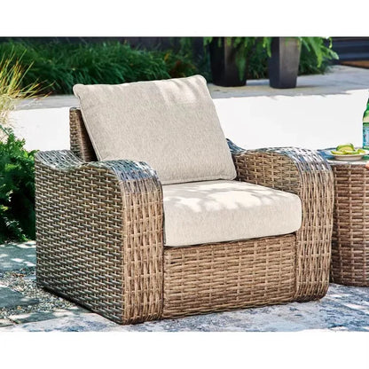 Nordic outdoor villa courtyard leisure sofa simple design milk tea shop cafe outdoor rattan combination furniture