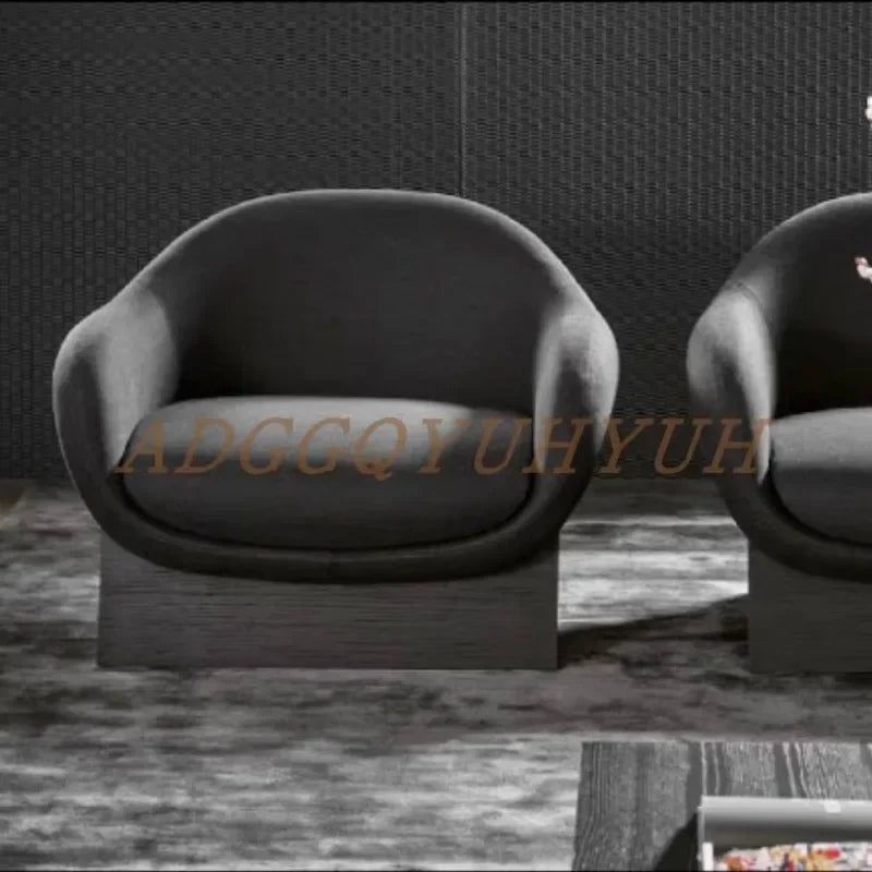 Medieval new single sofa chair designer living room hotel reception solid wood leisure chair