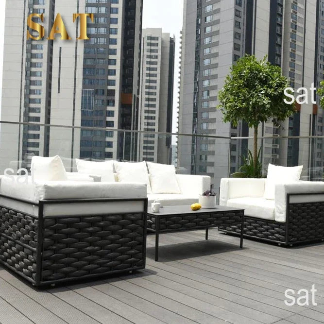 high-quality Luxury 2024 New Cheep Wicker Dining Modern Patio Outdoor Furniture Latest Design Garden Aluminum Frame Living Room
