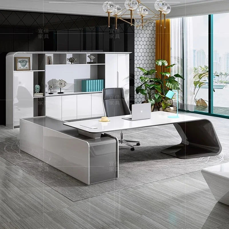 Computer Desk Corner Office Executive Multifunction Home Furniture Organizer Study Table Writing Workshop Desktop Ufficio Room